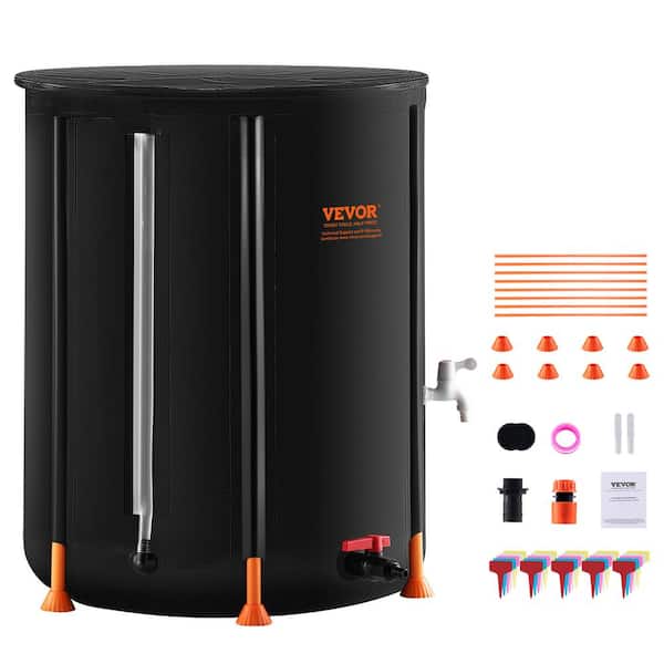 VEVOR Collapsible Rain Barrel, 66 Gallon/250 L Portable Rainwater Collection Barrel, PVC Rainwater Collection System