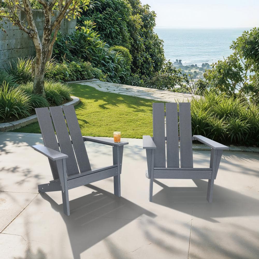 ACTUS チェア　アイスグレー LuXeo Arcadia Gray Plastic Outdoor Patio Adirondack Chair (Set of