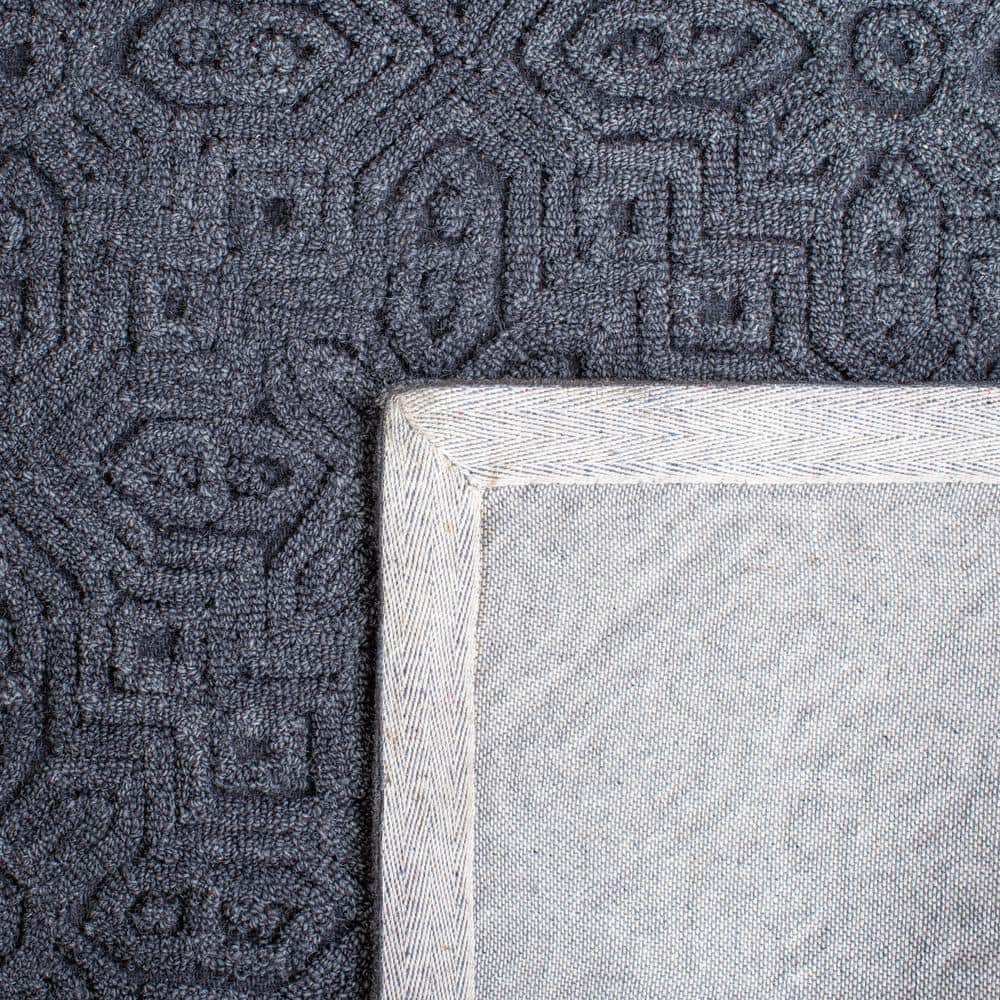 Charcoal Geometric Hand-Tufted Wool 4' x 6' Area Rug