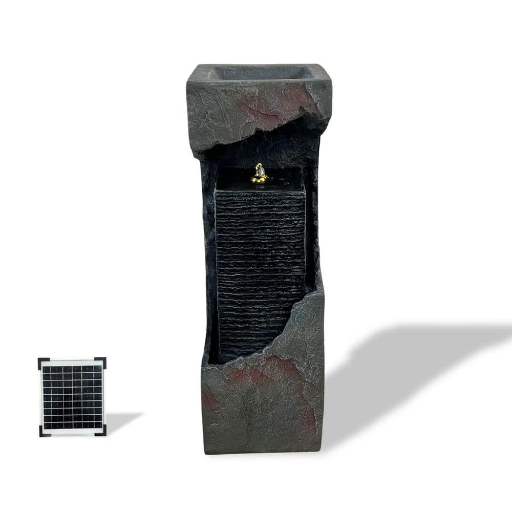 35.4 in. Resin Solar Waterfall Fountain - Indoor/Outdoor Freestanding Fountain price history on PriceWatchPro