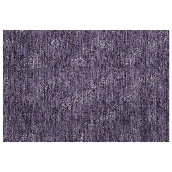 Dream Shag Premium Machine Washable Abstract ADS788 Eggplant 3 ft. x 4 ft. Area Rug