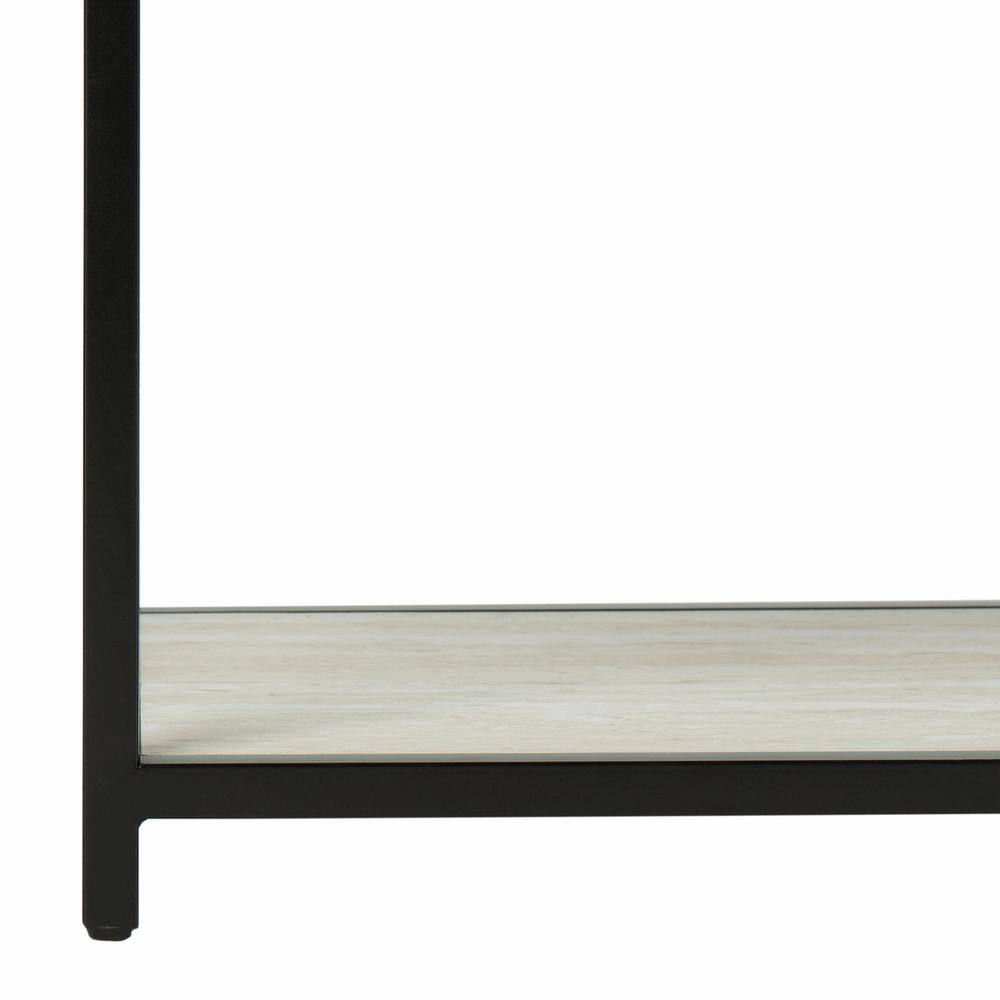 Beige and Black Geometric Wood Console Table with Storage