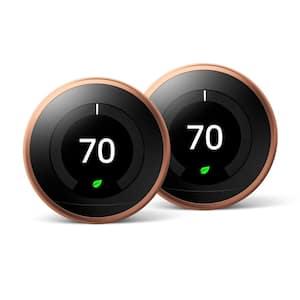 Nest Learning Thermostat - Smart Wi-Fi Thermostat - 2 Pack - Copper