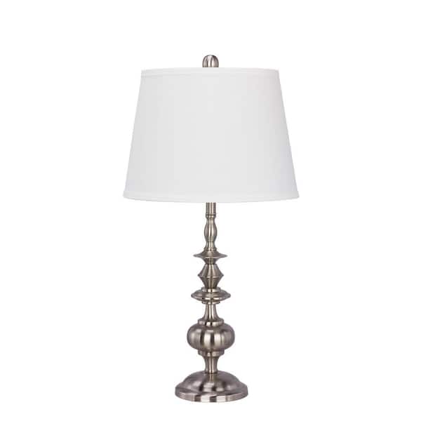 Fangio Lighting 26 in. Brushed Nickel Metal Table Lamp