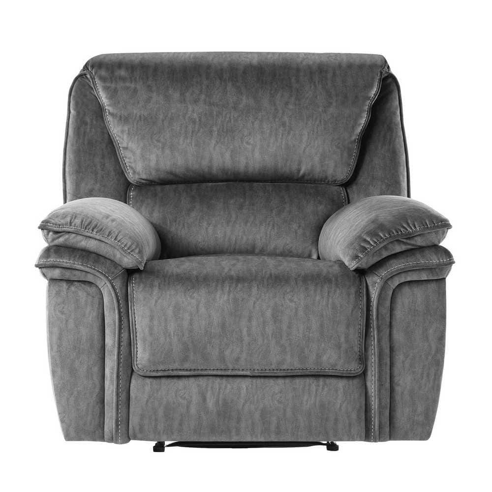 EVERGLADE HOME Greerman 42 in. W Gray Flared Arm Straight Reclining Chair LX99131 The Home Depot