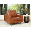 Devon & Claire Kyle 100% Top Grain Leather Swivel Accent Chair