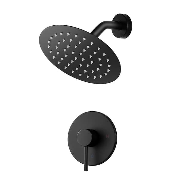 Single Handle 1-Spray Shower Faucet 1.8 GPM with Pressure Balance Valve in Matte Black