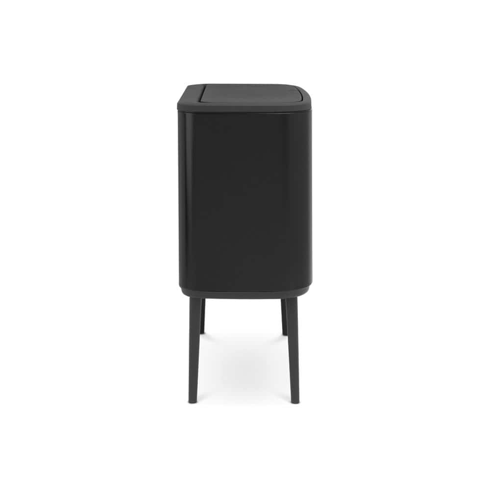 Matte Black Dual Compartment Touch Top Recycling Trash Can