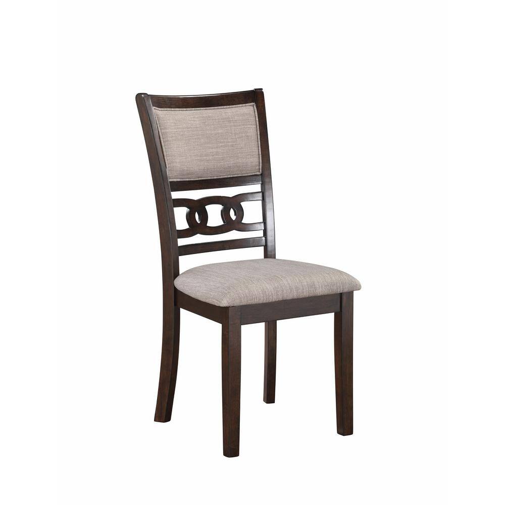 Gia 60" Brown Cherry Wood Dining Set with 4 Chairs
