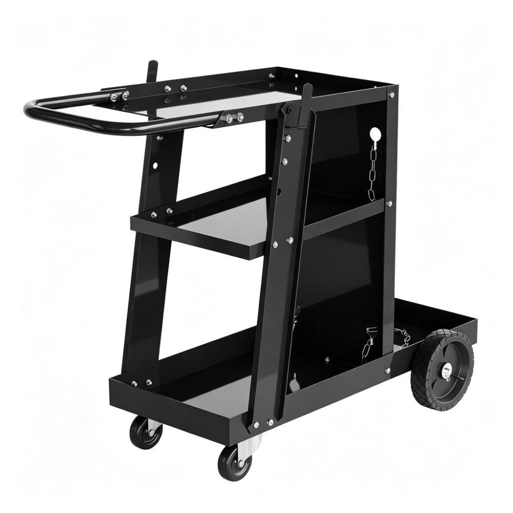 3‑Tier Welding Cart 400 Lbs Welder Cart Flat Handle Rolling Metal Utility Cart with 360° Swivel Wheels for MIG TIG price history on PriceWatchPro