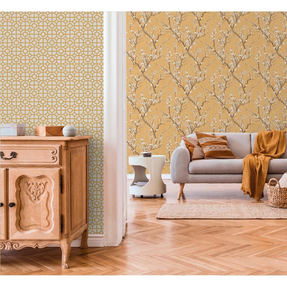 Cream Geometric Lattice Non-Pasted Wallpaper Roll