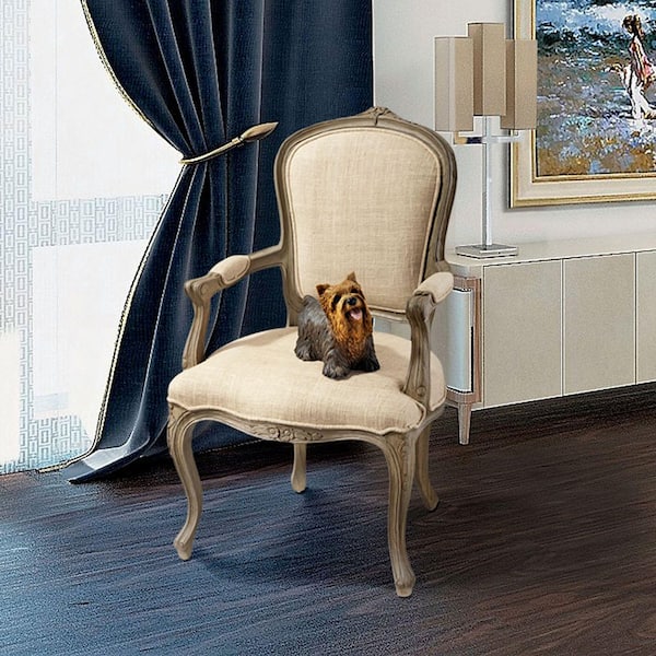 Louis XV armchair gray velvet fabric - Louis 15 armchairs