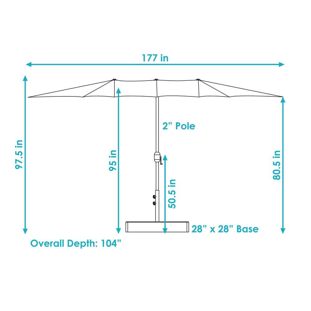Tan Double-Sided Steel Market Umbrella with Polyester Canopy