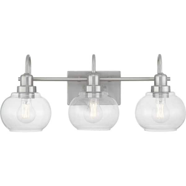 home depot bathroom light fixtures brushed nickel