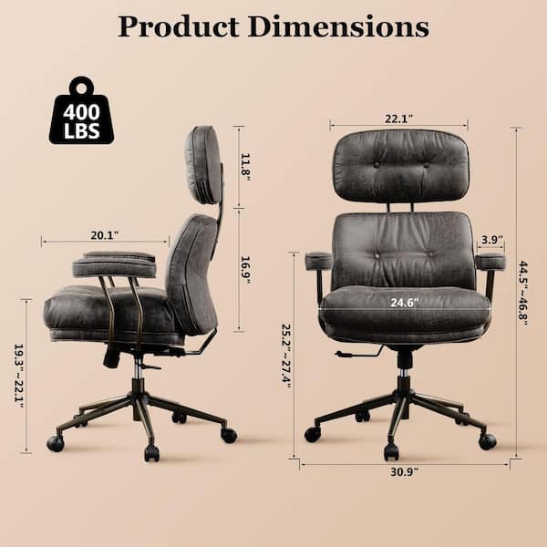 Allwex Kro Fabric Swivel Ergonomic Office Task Chair in Gray with