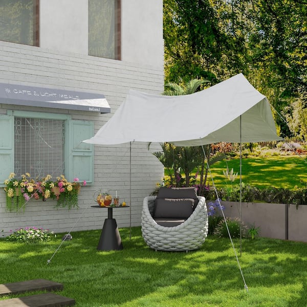 Bird's Nest Shaped Gray Aluminum Hand-Woven Patio single sofa Outdoor Couch with Dark Gray Cushions