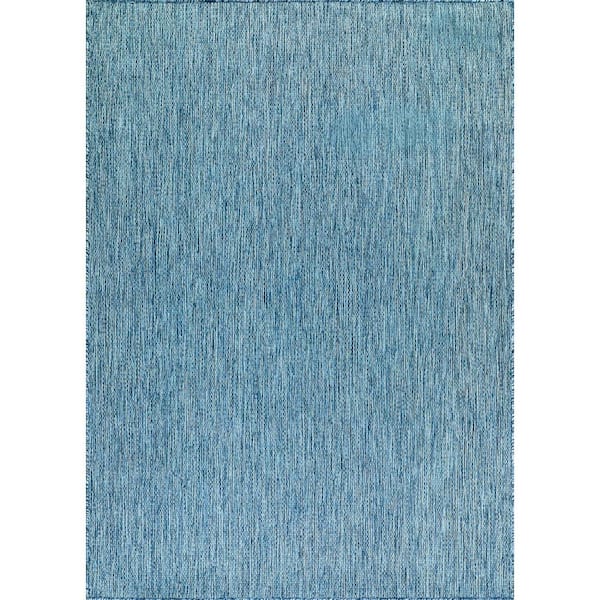Beverly Rug 8 X 10 Aqua Aloha Washable Solid Indoor Outdoor Area Rug