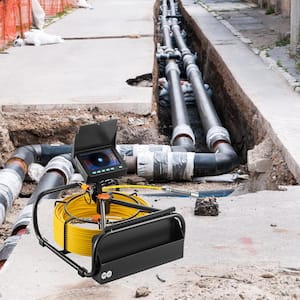 Sewer Camera 4.3 in. Screen Pipeline Inspection Camera IP68 with 32.8 ft. Snake Cable, LED Lights for Duct Drain Pipe