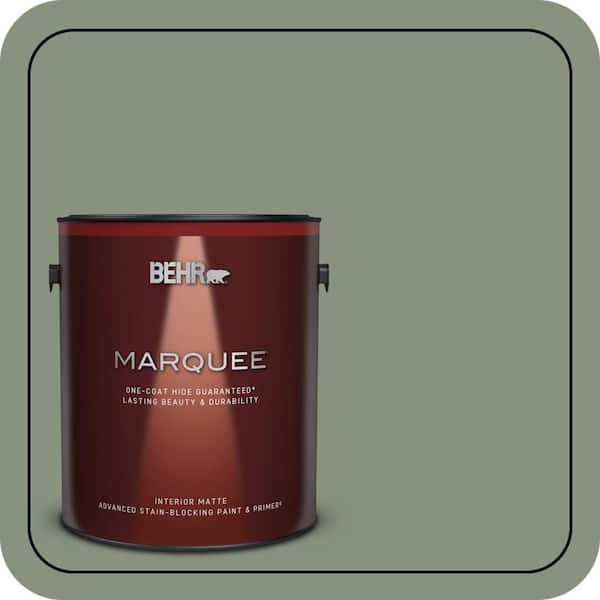 BEHR MARQUEE 1 gal. #N390-5 Eucalyptus Wreath One-Coat Hide Matte Interior Paint & Primer