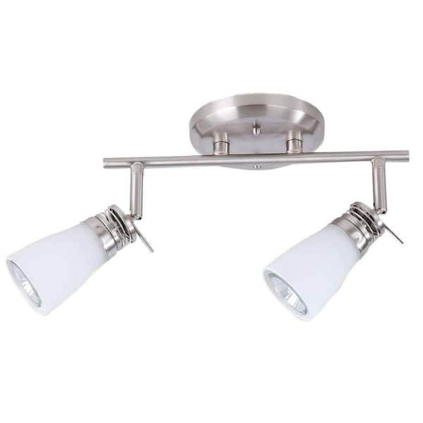 BELDI Bale Collection 2-Light Nickel and Satin Track-Light Fixture