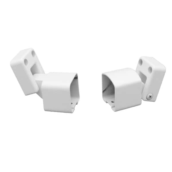 Pegatha Contemporary White Aluminum Textured Stair Bracket Kit (Top and Bottom Bracket with Necessary Screws)