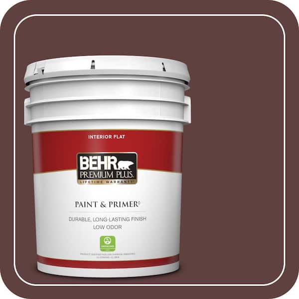 BEHR PREMIUM PLUS 5 gal. #BXC-21 Chicory Root Flat Low Odor Interior Paint & Primer