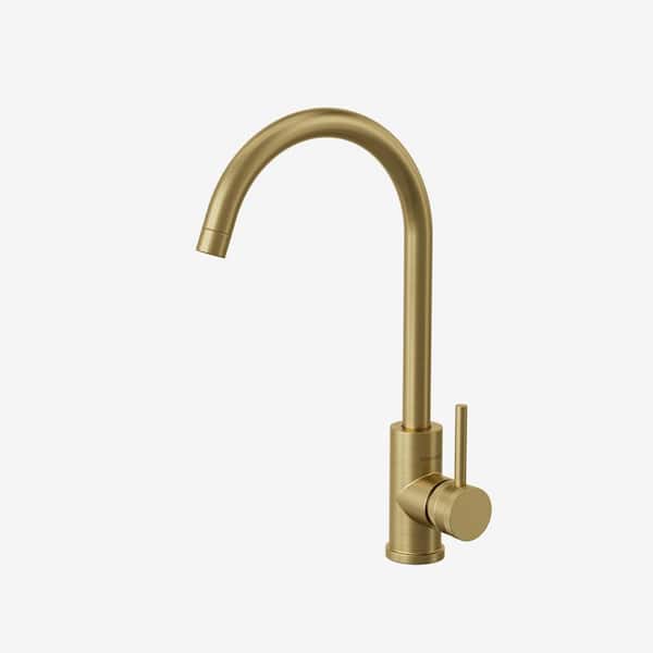 ANGELSEY Single-Handle High-Arc Kitchen Faucet with 360° Spout Swivel in Brushed Gold