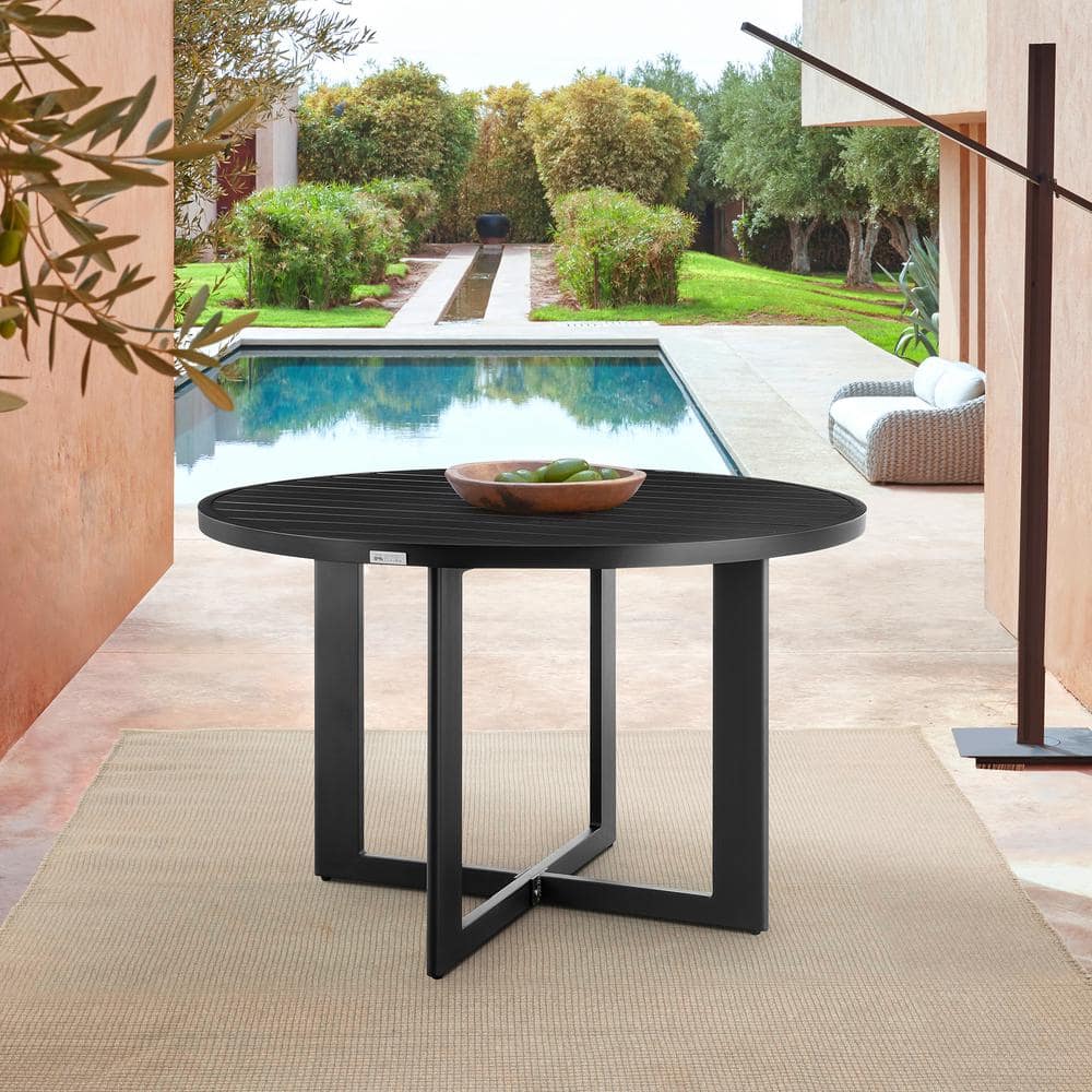 Armen Living Cayman Aluminum Outdoor Round Dining Table