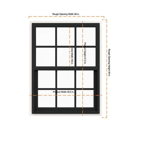 JELD-WEN 36 in. x 48 in. V-4500 Series Bronze Exterior/White
