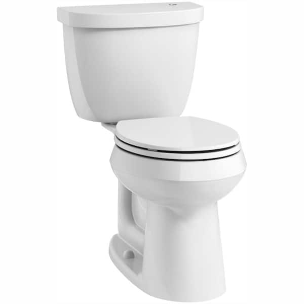 KOHLER Cimarron Touchless Comfort Height Complete Solution 2-Piece 1.28 GPF Single Flush Round Toilet with AquaPiston in White