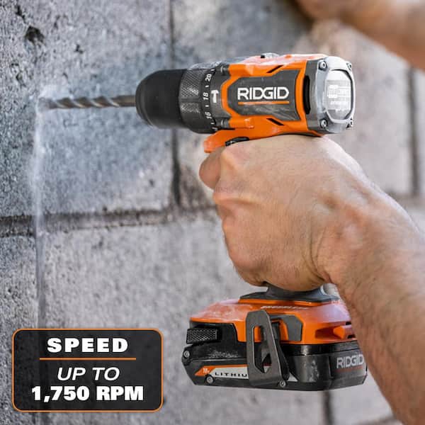 RIDGID - 18V SubCompact Brushless Cordless 2- Tool Combo Kit w/ Hammer Drill, Impact Driver, (2) 2.0 Ah Batteries, Charger, & Bag