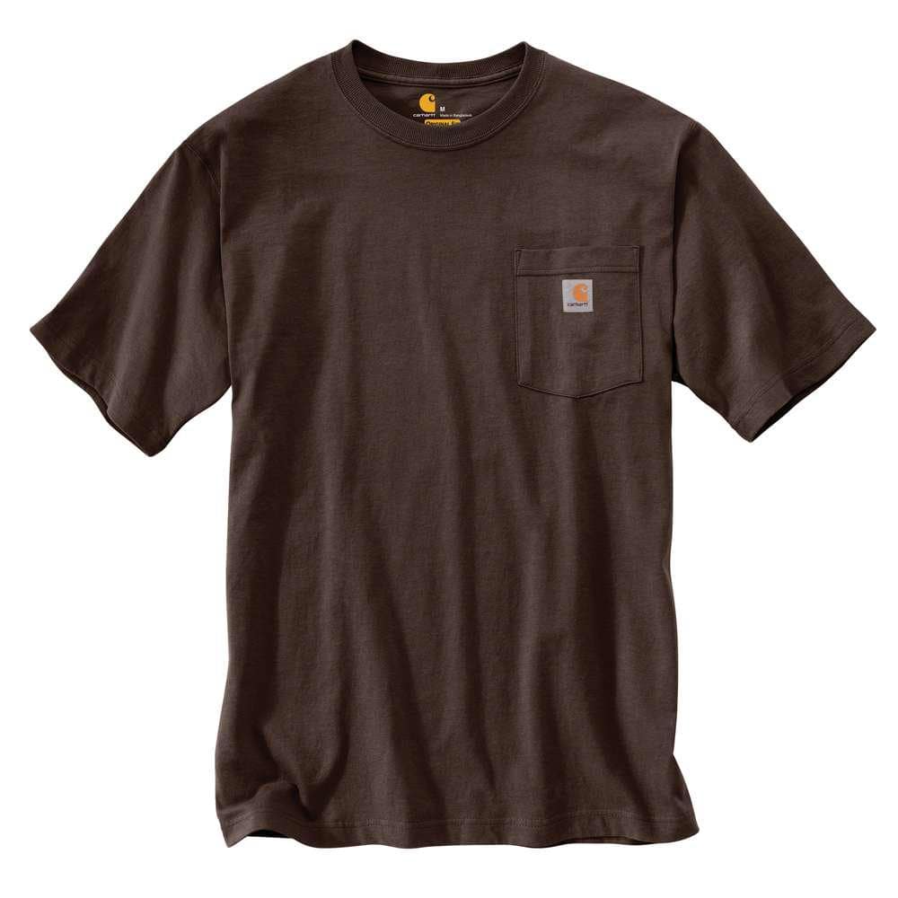 Carhartt Men's Regular X Large Dark Brown Cotton Short-Sleeve T-Shirt ...