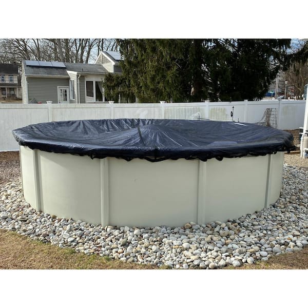 Winter Block 12 ft. Round Pool Winter Leaf Net Cover for Above-Ground Pools