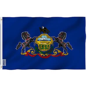 Fly Breeze 3 ft. x 5 ft. Polyester Pennsylvania State Flag 2-Sided Flags Banners with Brass Grommets and Canvas Header
