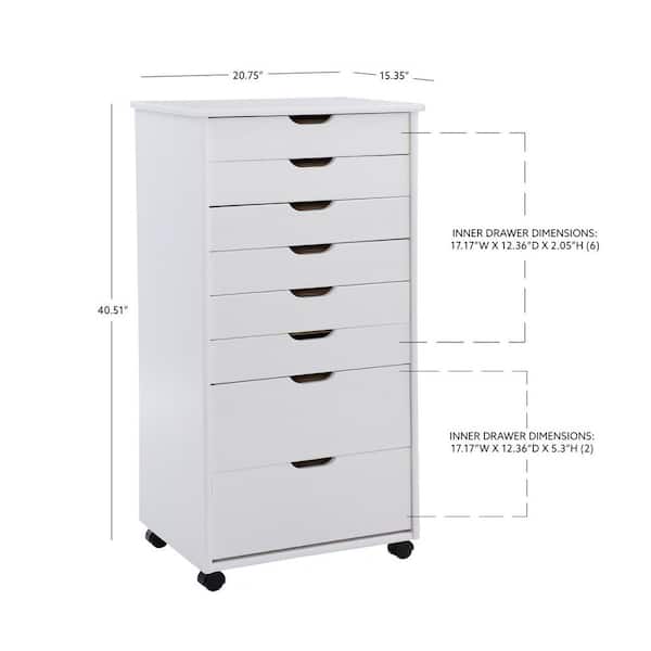 Free Shipping! Linon Ansley 8-Drawer Rolling Storage Cart