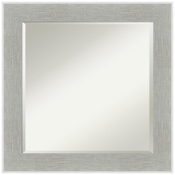 Amanti Art Glam Linen Grey 25 in. H x 25 in. W Framed Wall Mirror