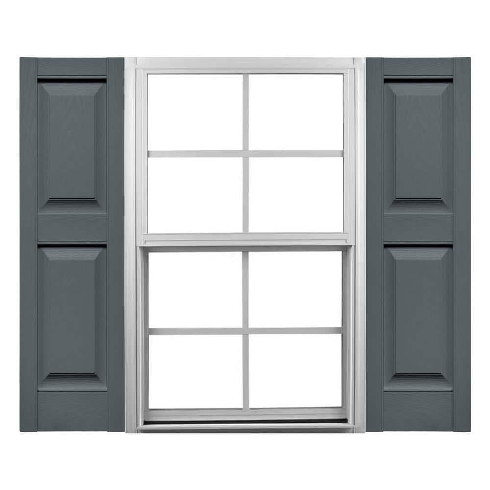 TailorMade 12 in. W x 28 in. H Raised Panel Vinyl Shutters Pair in Storm Cloud price history on PriceWatchPro