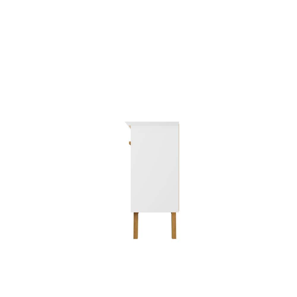 63" White Solid Wood Mid-Century Modern Sideboard