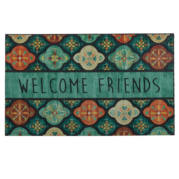 Mohawk Home Friend Medallion Multi 18 in. x 30 in. Door Mat