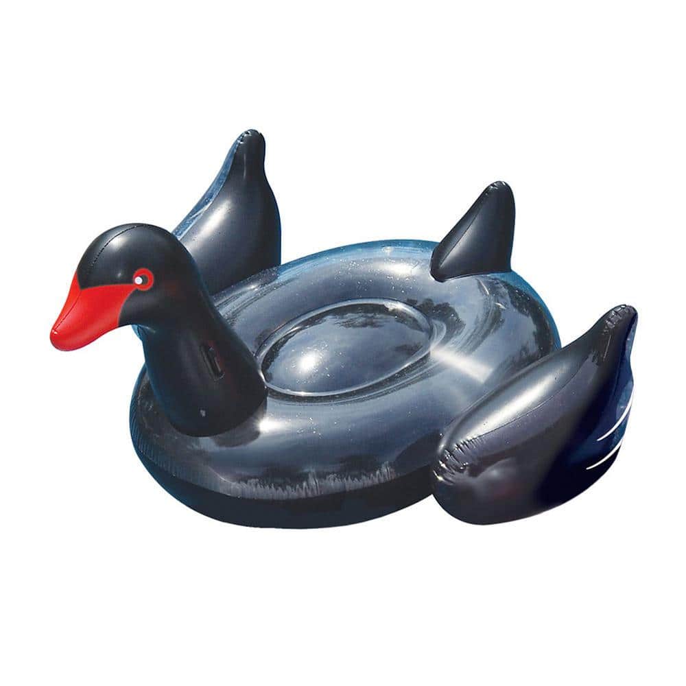 Swimline Giant Peacock & Black Swan Swimming Pool Inflatable Animal Float Combo 