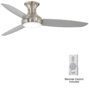 Concept III 54 in. LED Indoor/Outdoor Brushed Nickel Wet Flush Smart Ceiling Fan with Light and Remote Control