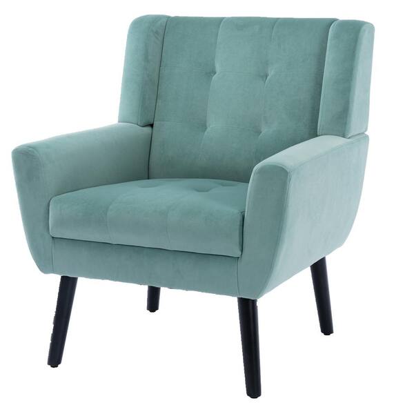 Wateday Mint Green Velvet Ergonomics Side Chair with Black Legs YJ