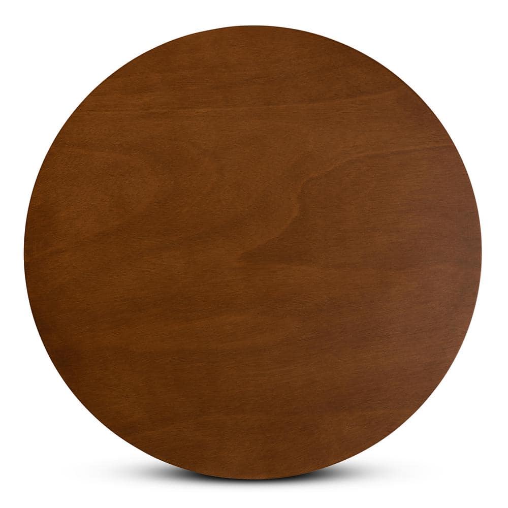 Walnut Brown Finished Wood 5-Piece Dining Set with Geometric Cut Out Chairs