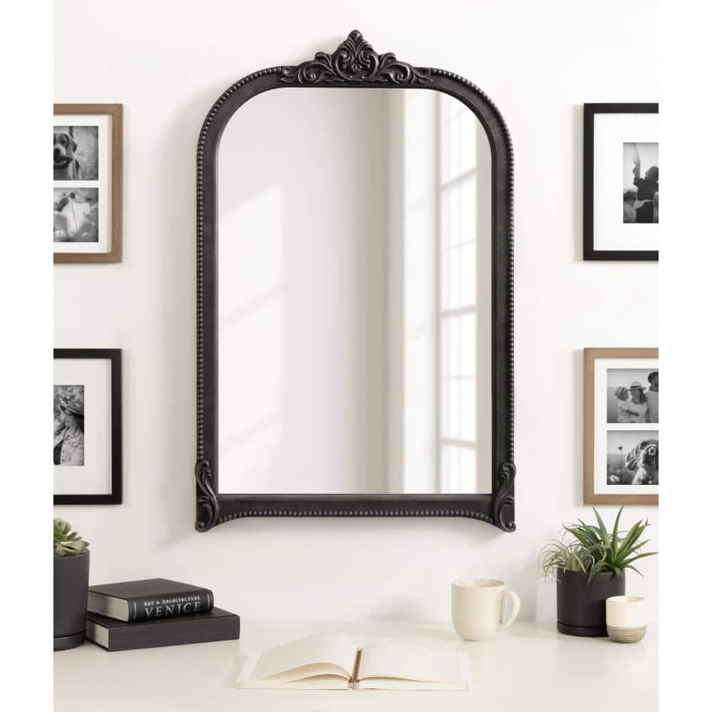 Hubanks Black Ornate Arched Wall Mirror 24 x 38