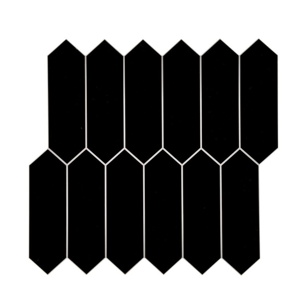 Black 12 in. x 11.22 in. Long Hexagon SPC Peel and Stick Backsplash Wall Tile (10-Pack) price history on PriceWatchPro