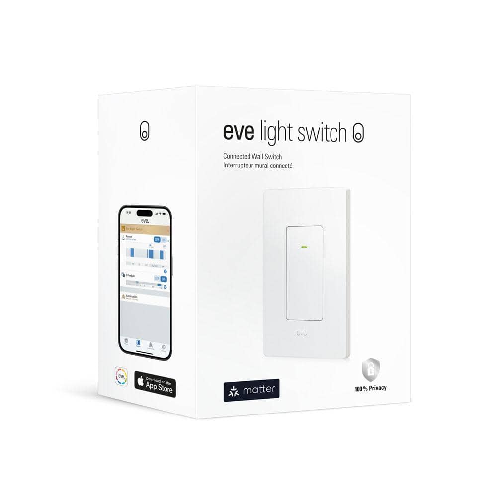 Eve White Smart Light Switch with Matter Technology