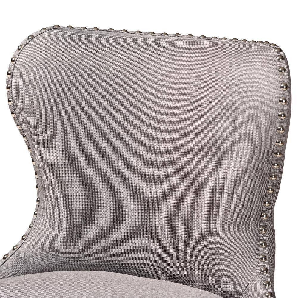Modern Swivel Counter Stool Set in Gray Fabric and Walnut Wood