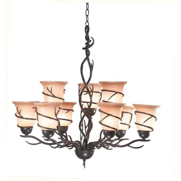 Kenroy Home Twigs 9-Light Bronze Chandelier