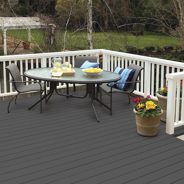Behr Deckplus 1 Gal N500 6 Graphic Charcoal Solid Color Waterproofing Exterior Wood Stain 21301 - Exterior Deck Paint Colors