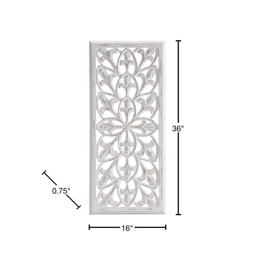 Augustus White Hand-Carved Wood Medallion Wall Art